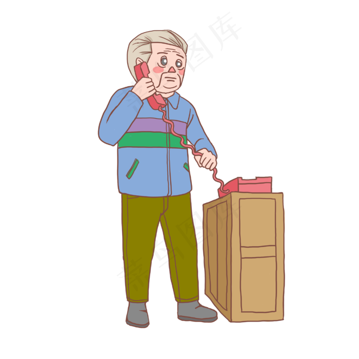 重阳节老爷爷手绘