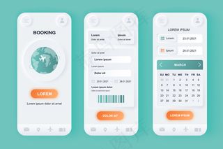 航班预订现代设计ui手机应用