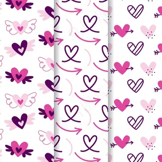 手绘心形图案系列