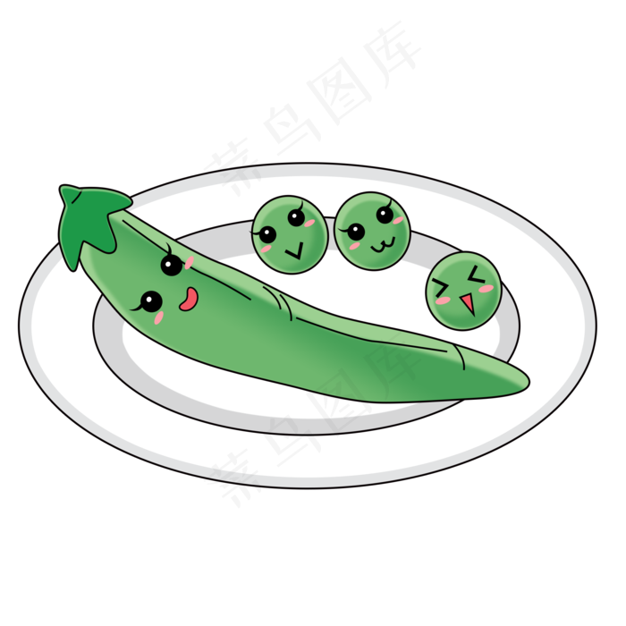 卡通四季豆立秋png素材