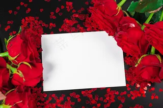 红玫瑰和空白短信礼品卡
