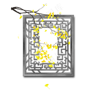 中国风江南园林建筑镂空窗户古风