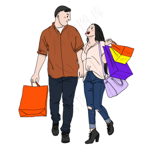 双十一购物女生 