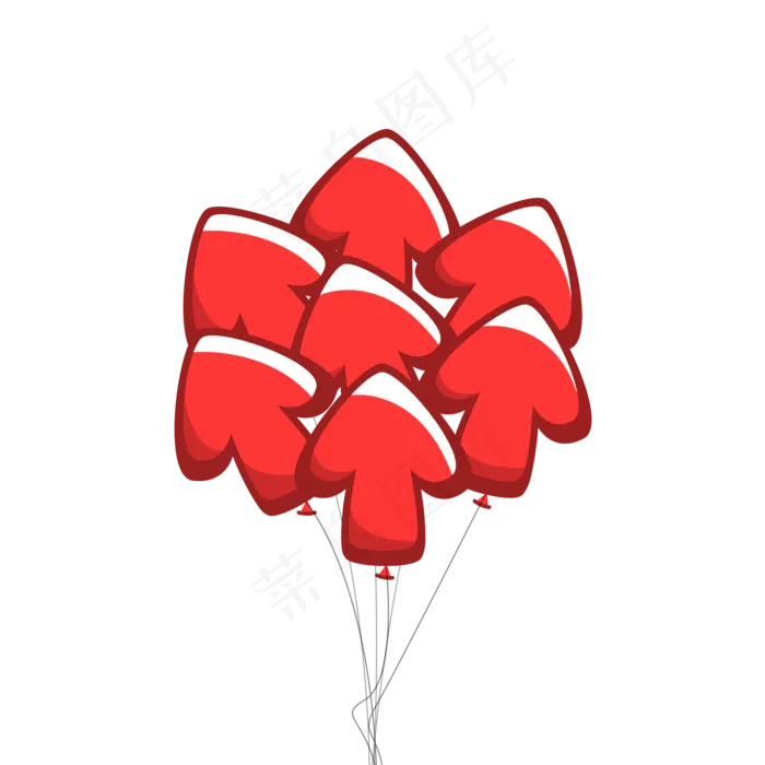 红色国庆节箭头气球卡通可商用素(2000X2000(DPI:300))psd模版下载