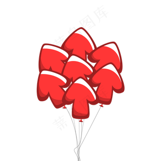 红色国庆节箭头气球卡通可商用素