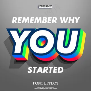 鼓舞人心的引用与酷三维挤出字体效果双色和阴影