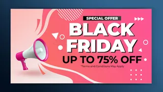 黑色星期五特价促销网页横幅banner设计模板