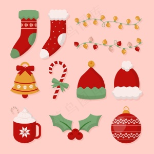 平面设计中的Cristmas元素集合