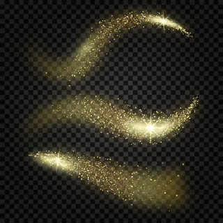 透明背景上的闪光波