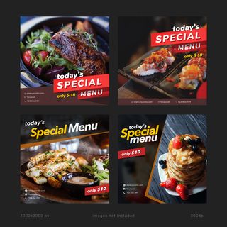 今天的特别菜单横幅banner社交媒体模板