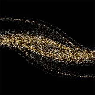 抽象背景与金色闪光时尚波浪在黑色背景