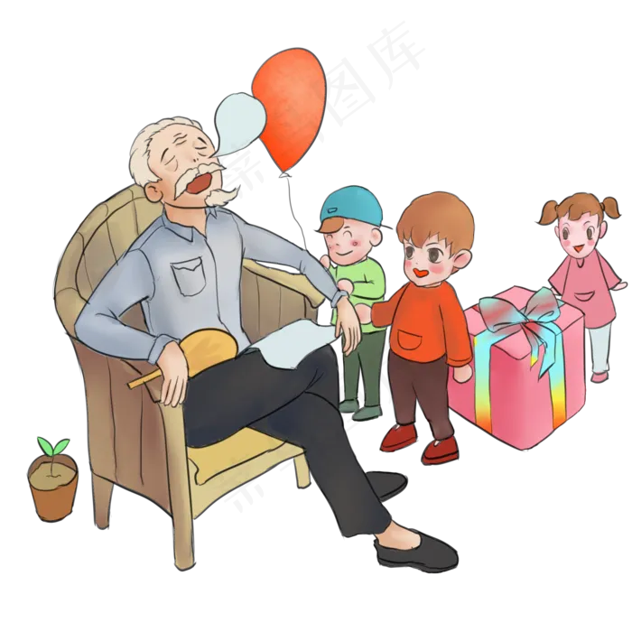 手绘卡通动漫可爱重阳节场景(2000X2000(DPI:300))psd模版下载