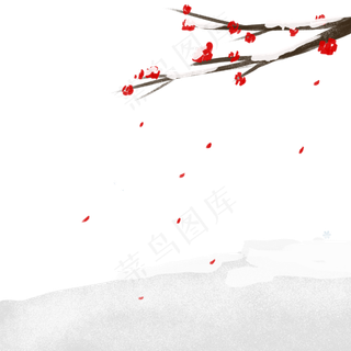 立冬梅花雪景