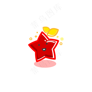 国庆节可爱五星拟人化大红色渐变