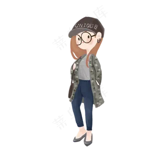 秋季穿搭迷彩外套女孩