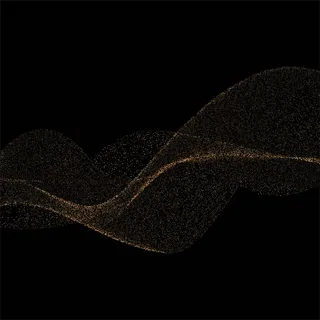 抽象背景与金色闪光时尚波浪在黑色背景