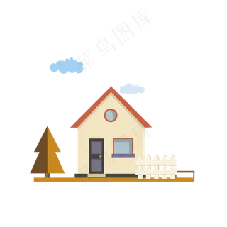 矢量秋天的小房子房屋