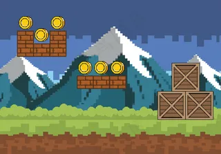 街机游戏世界与像素场景