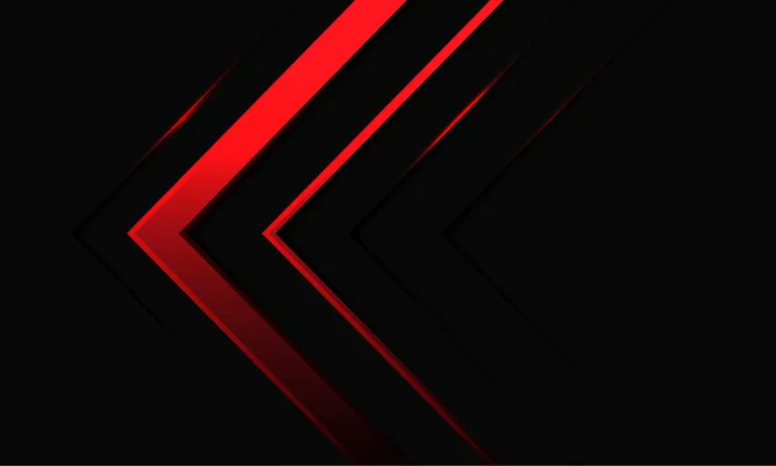 抽象红色箭头霓虹灯方向在黑色金属背景插图上。eps,ai矢量模版下载