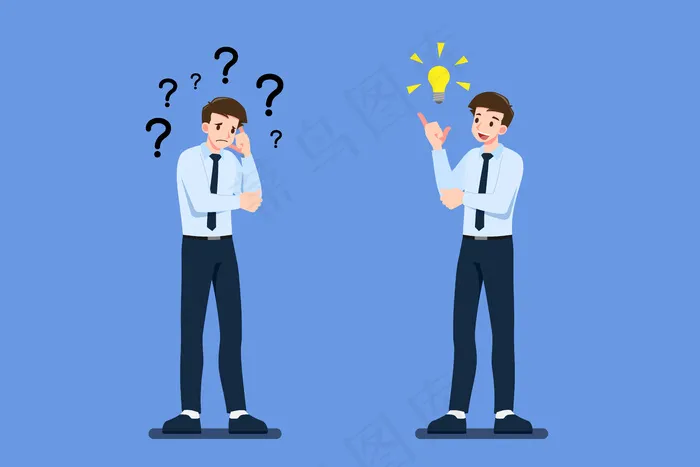 体贴的商人用不同的方式展示他们的想法。eps,ai矢量模版下载