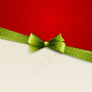 带有绿色圆点蝴蝶结的假日背景