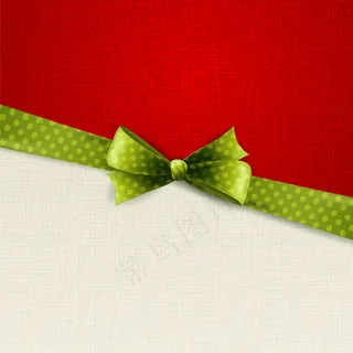 带有绿色圆点蝴蝶结的假日背景