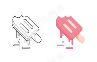 儿童用冰淇淋为可爱插图着色