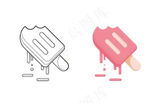 儿童用冰淇淋为可爱插图着色