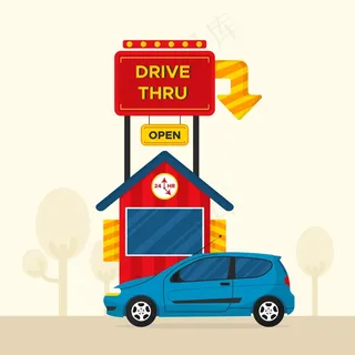 带车直达标志并打开