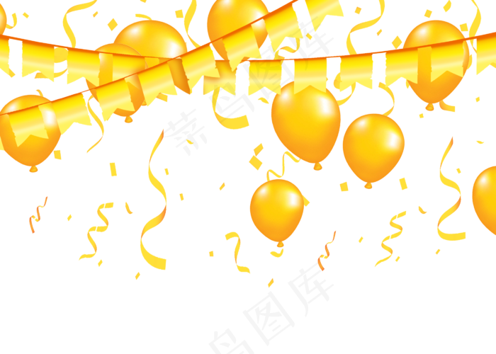 元旦金色吊旗气球