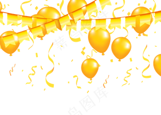元旦金色吊旗气球