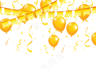 元旦金色吊旗气球