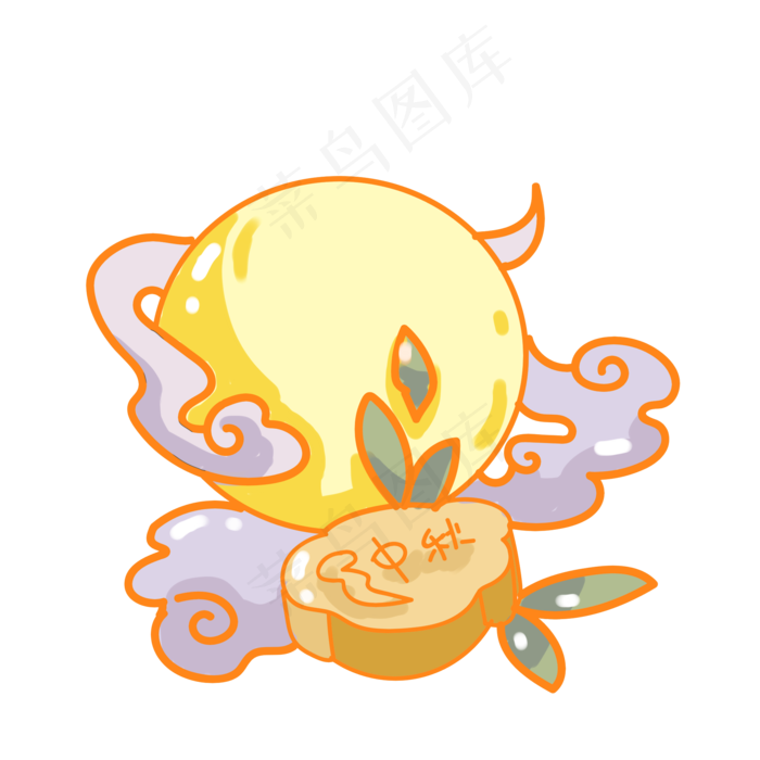 中秋节月饼圆月png