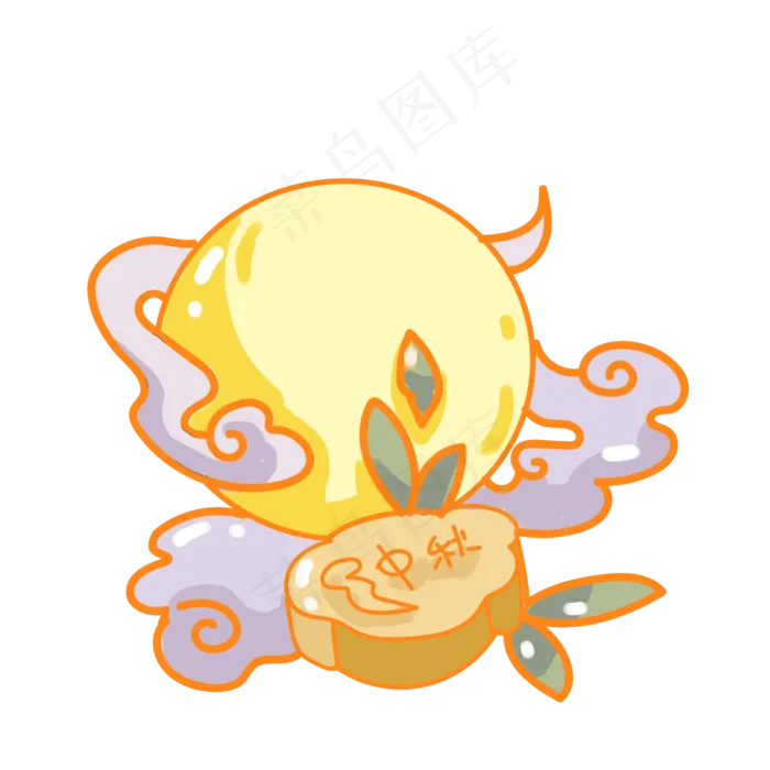中秋节月饼圆月png(2000X2000(DPI:299))psd模版下载