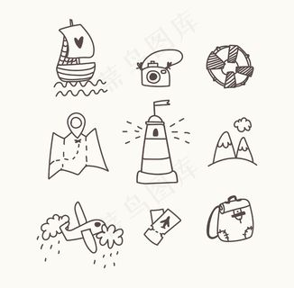 行程图标设置。手绘