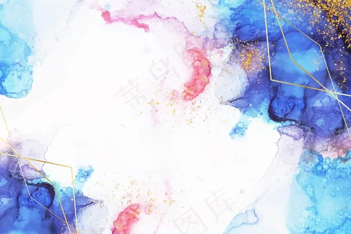 金箔水彩画背景eps,ai矢量模版下载