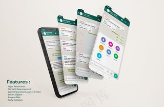 手机上的Whatsapp接口模板和ui-ux应用程序app演示模型样机