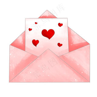 爱心粉色信封情人节
