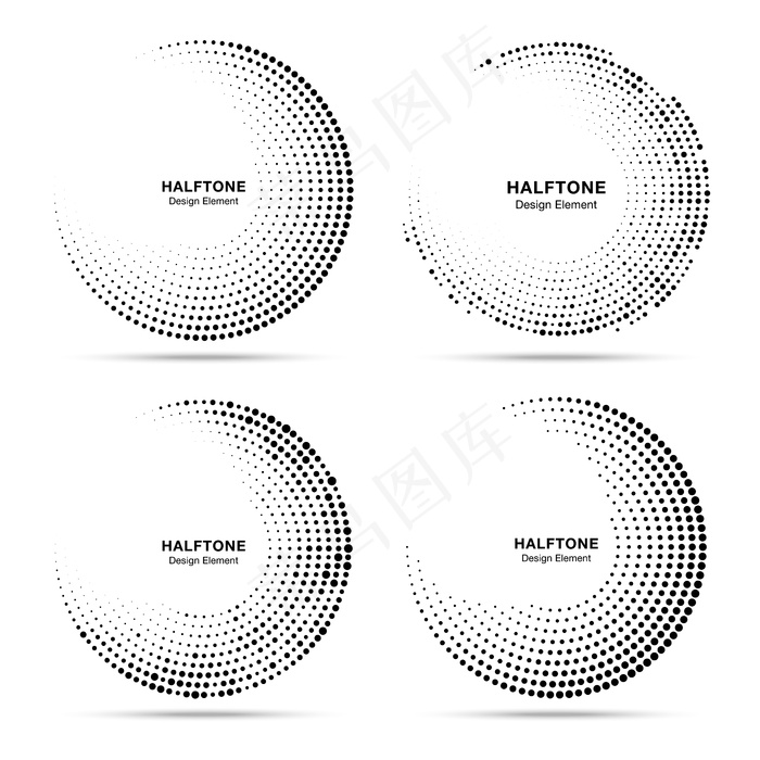 半色调圆点框架集。eps,ai矢量模版下载
