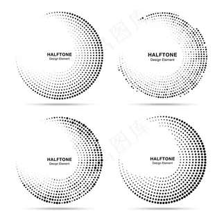 半色调圆点框架集。