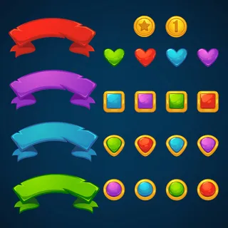 黄金和宝石，tresarues泡泡枪，匹配3，矢量对象和块