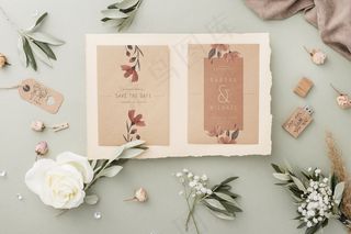 婚礼元素的特殊组成与邀请模型样机