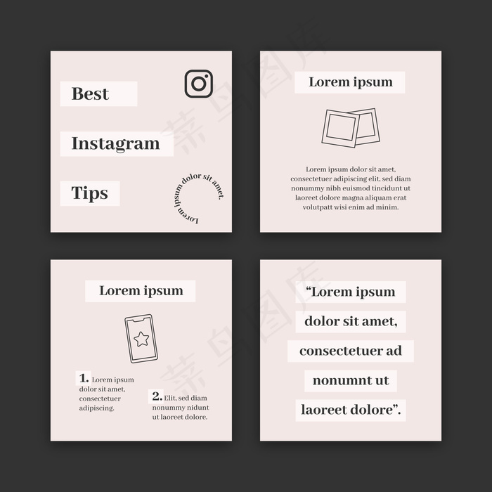 Instagram贴士eps,ai矢量模版下载