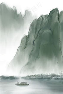 矢量水墨山水风景 矢量水墨山水风景