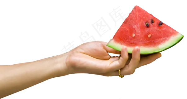 拿着西瓜的手