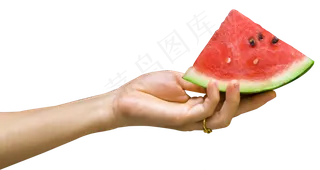 拿着西瓜的手