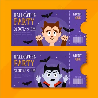 平面设计万圣节门票