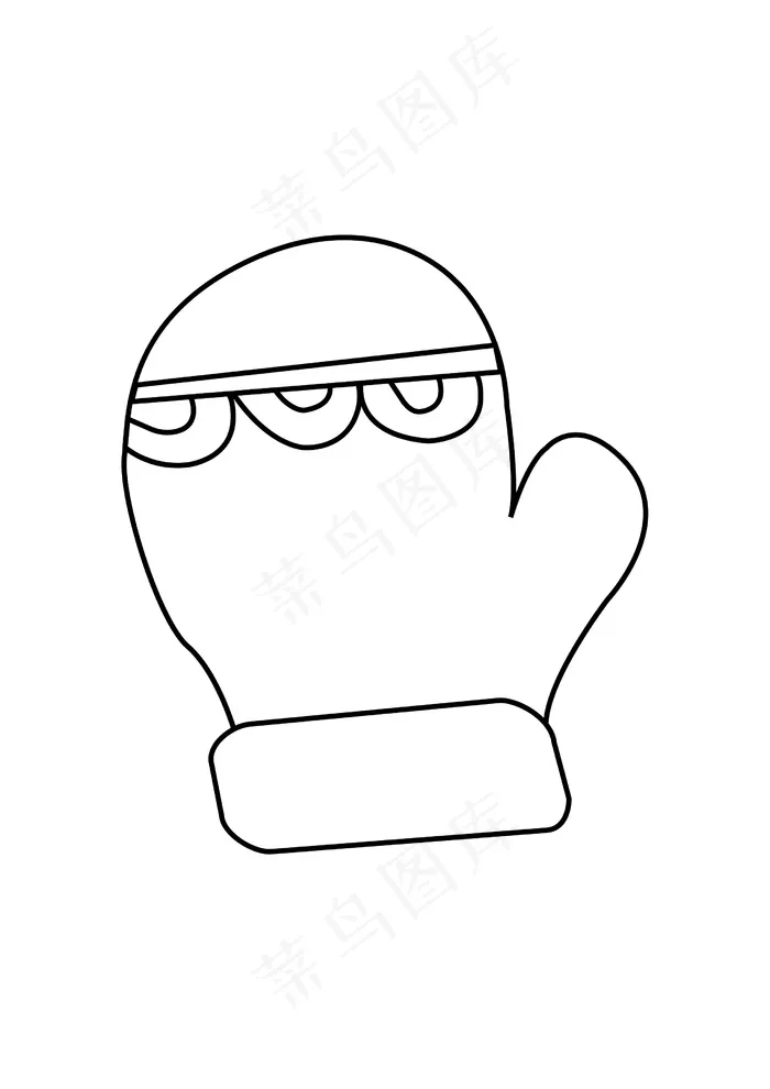 手套简笔画ai矢量模版下载