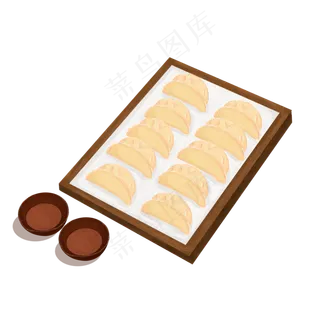 卡通立冬节气猪肉水饺