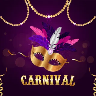 嘉年华紫底金面具